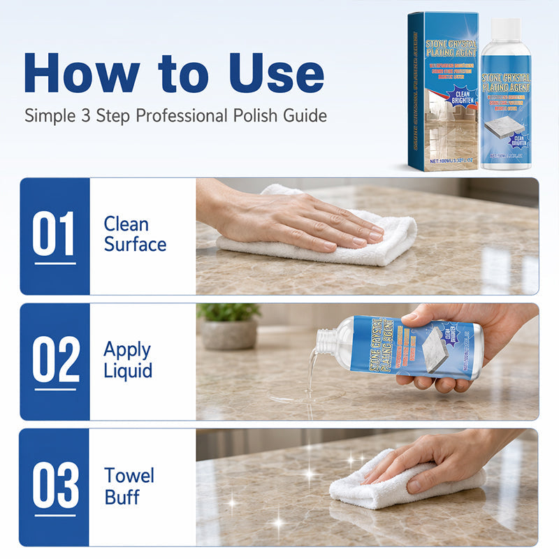 ✨ Marble Cleaning & Polishing Agent – Gently Cleans, Enhances Shine, Protects Sealed Stone ✨