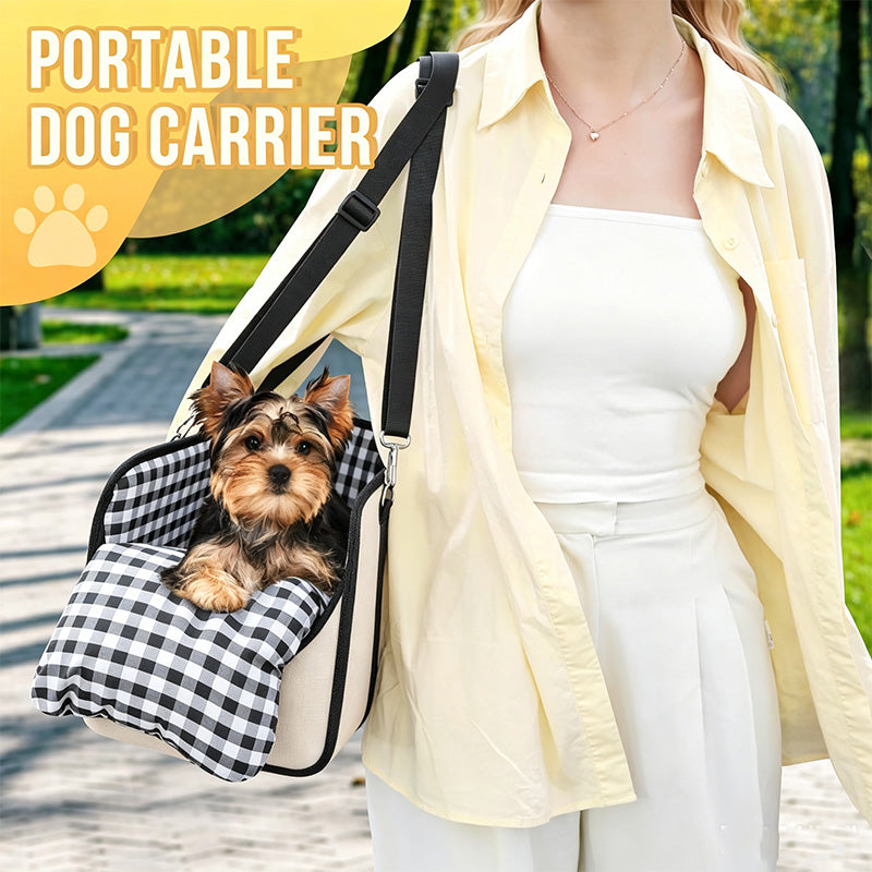 🐶50% OFF NOW! Secure Travel Pet Booster – Portable Dog Car Seat Booster, Safety Harness Included Soft Padded Pet Travel Carrier for Small & Medium Dogs, Fits Car Front Seats