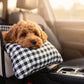 🐶50% OFF NOW! Secure Travel Pet Booster – Portable Dog Car Seat Booster, Safety Harness Included Soft Padded Pet Travel Carrier for Small & Medium Dogs, Fits Car Front Seats