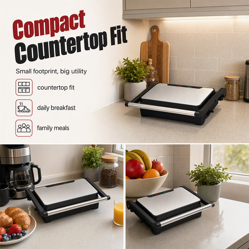 ⏰ LIMITED TIME 50% OFF! 🔥Electric Sandwich Press and Panini Maker with 180-Degree Flat Grill