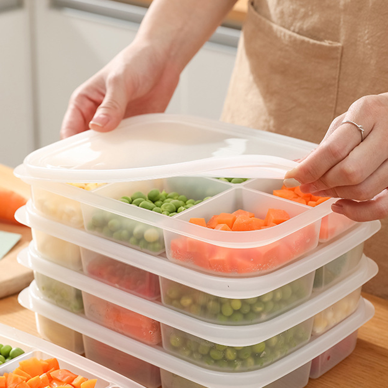 Multi-Section Food Storage Container with Lid