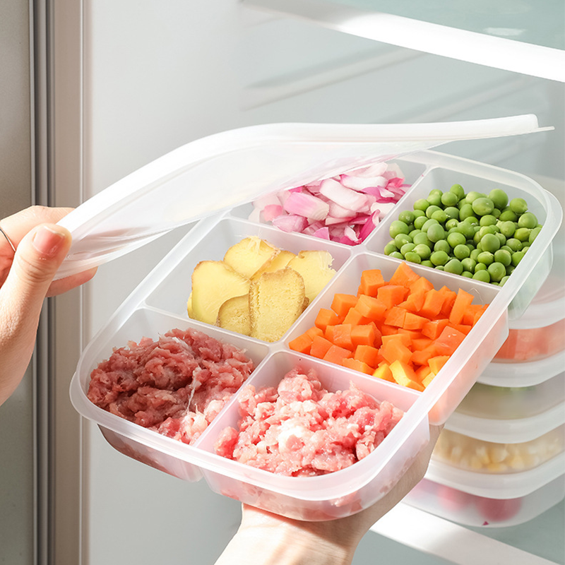 Multi-Section Food Storage Container with Lid