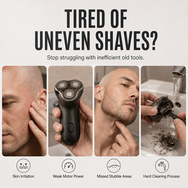 📢📢50% OFF !! ⏰2-in-1 Smart Electric Bald Head Shaver and Beard Trimmer with Digital Display
