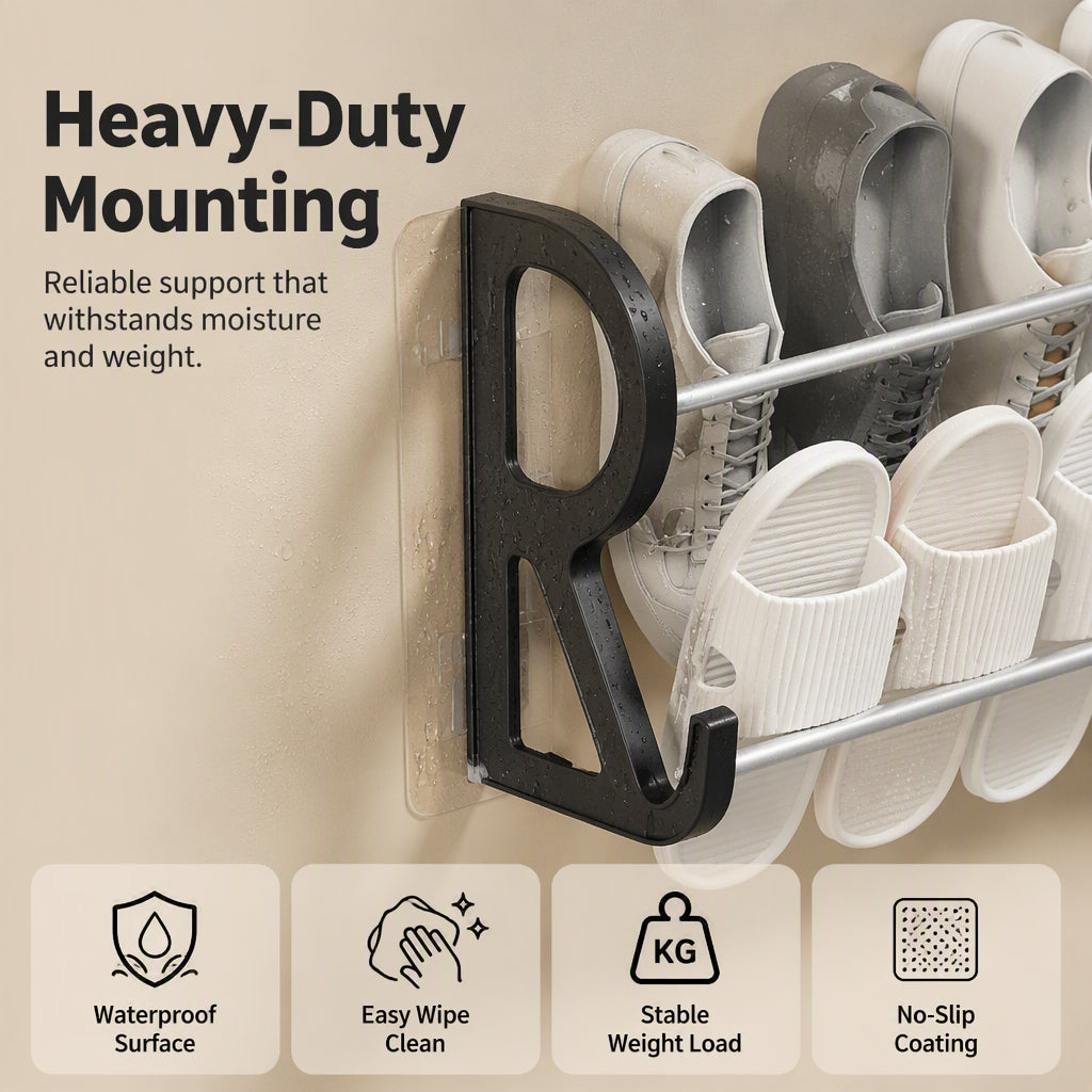 👟50% OFF NOW! Drill‑Free Wall‑Mounted Shoe Rack‑Vertical Space‑Saver Carbon Steel Shoe Organizer, Anti‑Rust No‑Drill Storage Rack for Entryway Bathroom & Closet