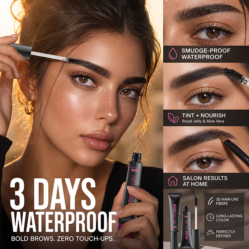 ✨BUY 1 GET 1 FREE! Semi‑Permanent Long‑Lasting Waterproof Eyebrow Gel, Peel‑Off Tattoo Brow Tint Gel, Smudge‑Proof Sweat‑Resistant Natural Brow Color for 3‑Day Bold Brows