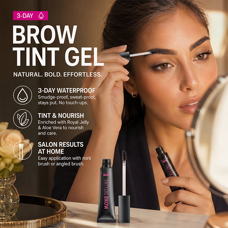 ✨BUY 1 GET 1 FREE! Semi‑Permanent Long‑Lasting Waterproof Eyebrow Gel, Peel‑Off Tattoo Brow Tint Gel, Smudge‑Proof Sweat‑Resistant Natural Brow Color for 3‑Day Bold Brows
