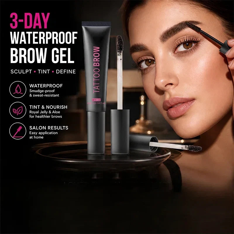 ✨BUY 1 GET 1 FREE! Semi‑Permanent Long‑Lasting Waterproof Eyebrow Gel, Peel‑Off Tattoo Brow Tint Gel, Smudge‑Proof Sweat‑Resistant Natural Brow Color for 3‑Day Bold Brows