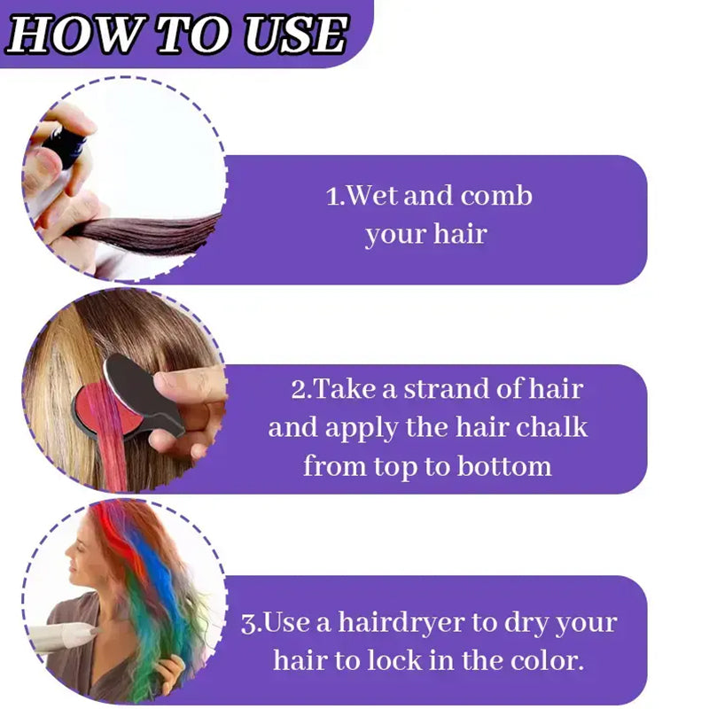 📢📢50% OFF !! ⏰Temporary Hair Chalk Set for Girls