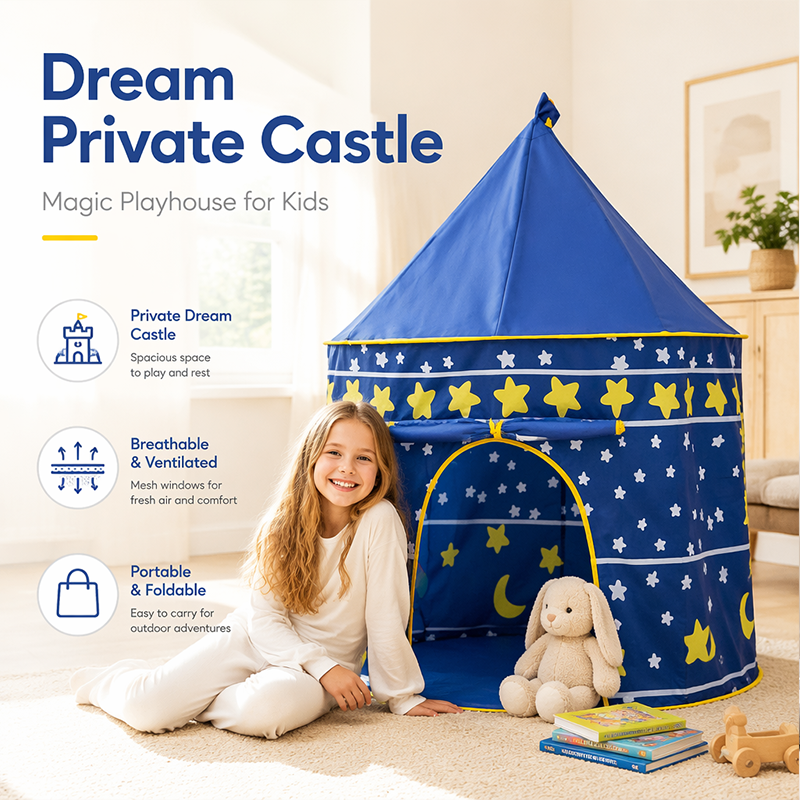 Kids Play Tent With Roll-up Door 