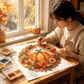 🎃Halloween Sale🍂 Pumpkin wreath with a diamond pattern to hang up – Complete DIY kit