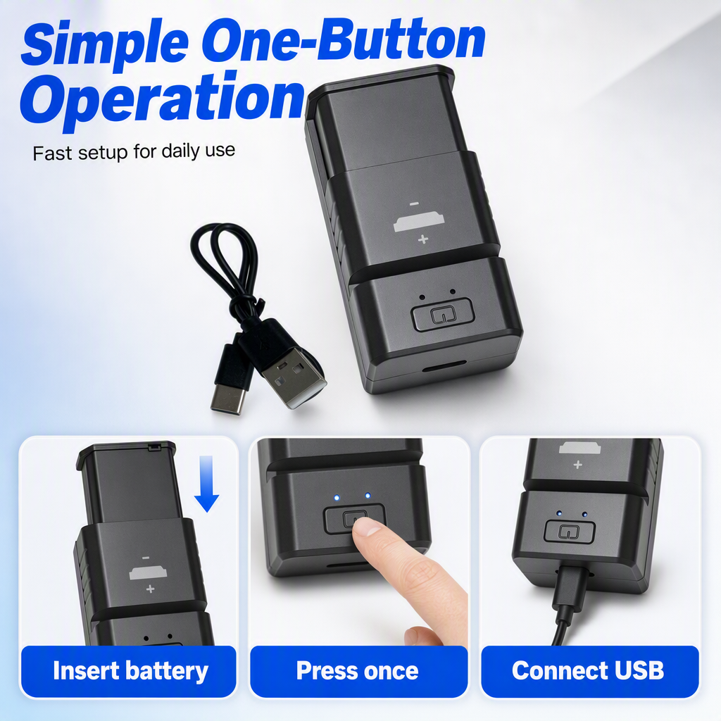 🔋Portable Rechargeable Coin Cell Battery Charger⚡