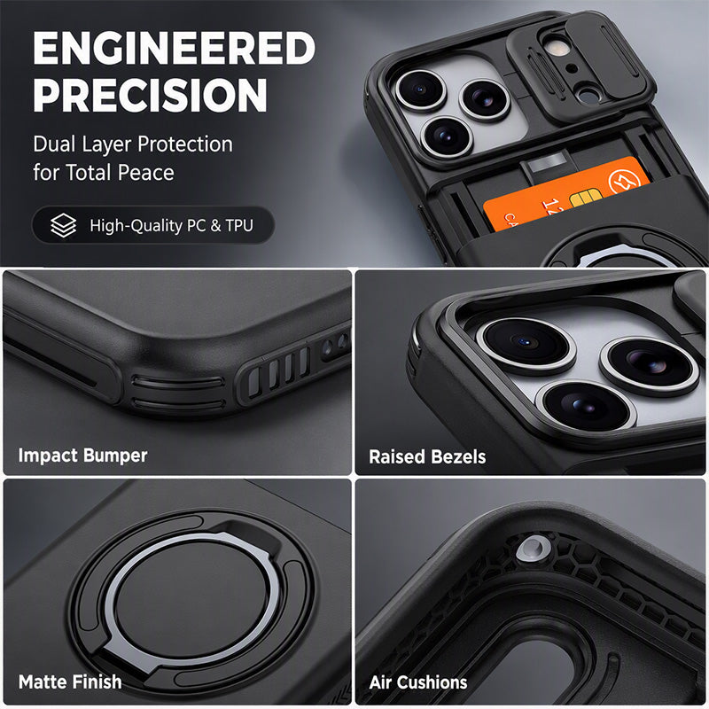 📱 2-in-1 Shockproof IPhone Case with Card Holder