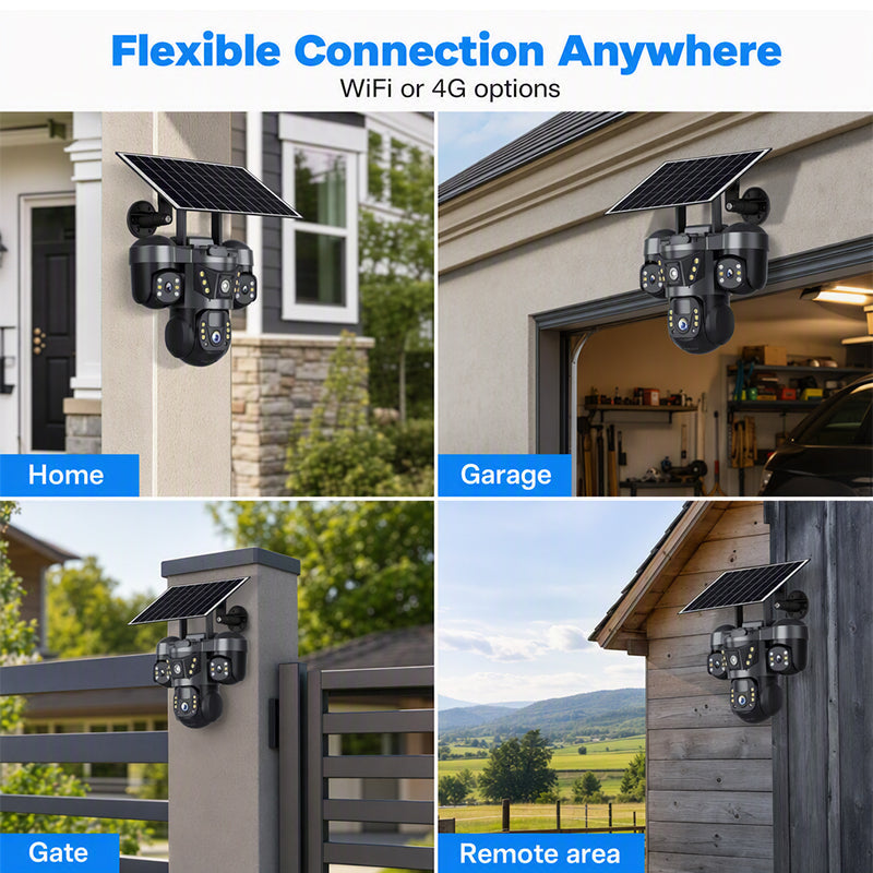 📹 50% OFF NOW! ☀️ Solar Triple-Lens Security Camera – 360° Coverage, Wireless & All-Weather – Clear Day/Night Monitoring 🏠