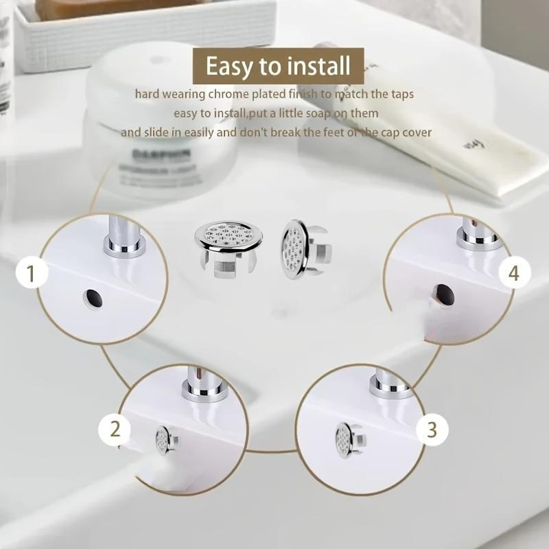 Round Bathroom Sink Basin Overflow Hole Cover