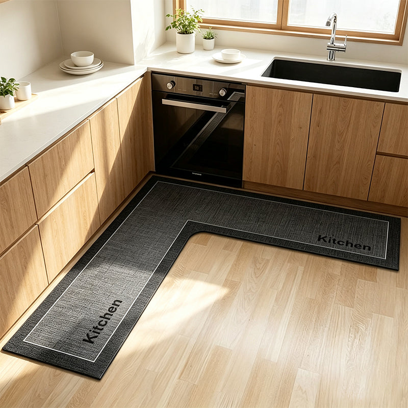 📢📢50% OFF !! ⏰Quick-Dry Kitchen Mat – L-shape diatomite, absorbs water & oil, non-slip. Keeps kitchen dry & safe! 🛡️✅