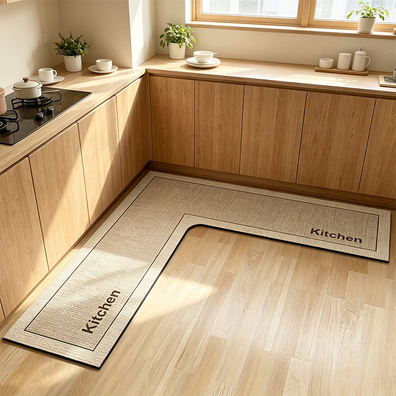 📢📢50% OFF !! ⏰Quick-Dry Kitchen Mat – L-shape diatomite, absorbs water & oil, non-slip. Keeps kitchen dry & safe! 🛡️✅