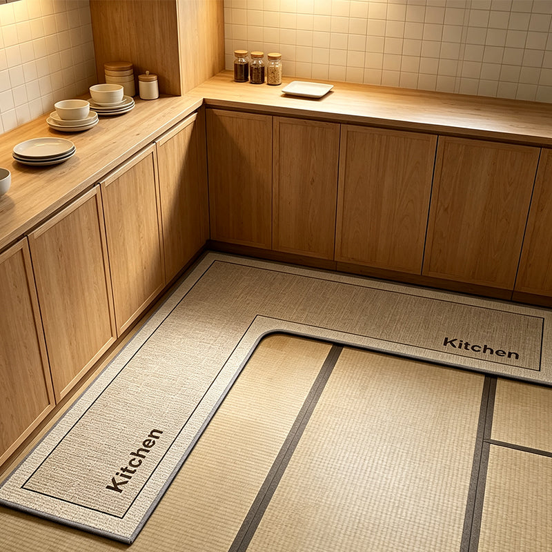 📢📢50% OFF !! ⏰Quick-Dry Kitchen Mat – L-shape diatomite, absorbs water & oil, non-slip. Keeps kitchen dry & safe! 🛡️✅
