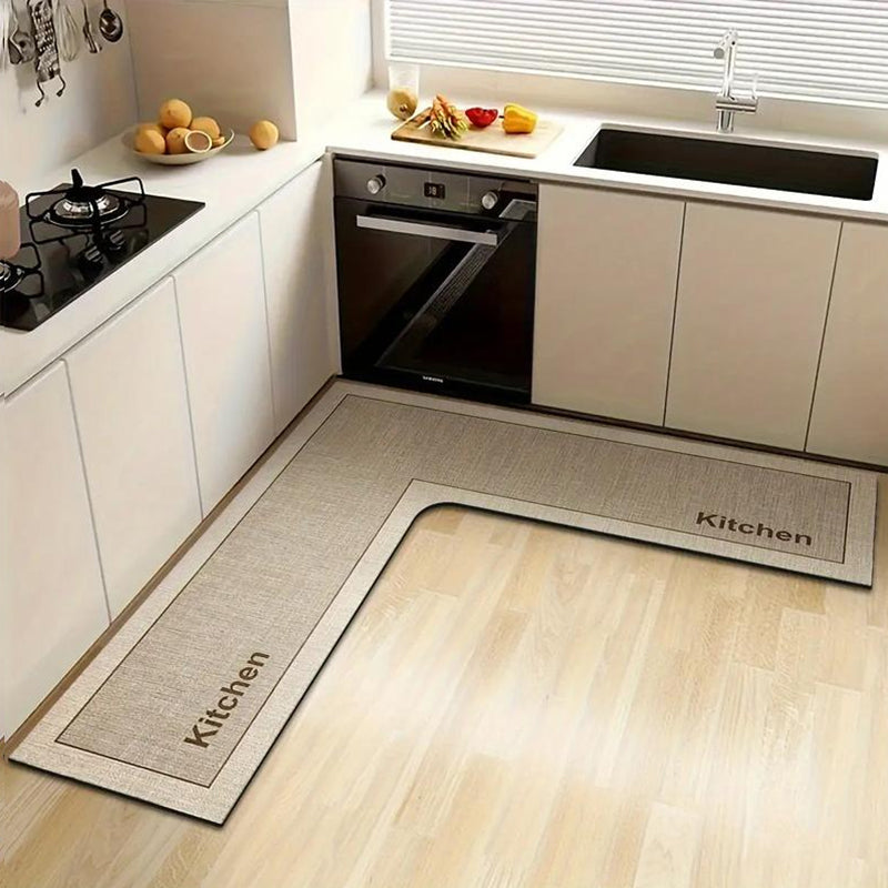 📢📢50% OFF !! ⏰Quick-Dry Kitchen Mat – L-shape diatomite, absorbs water & oil, non-slip. Keeps kitchen dry & safe! 🛡️✅