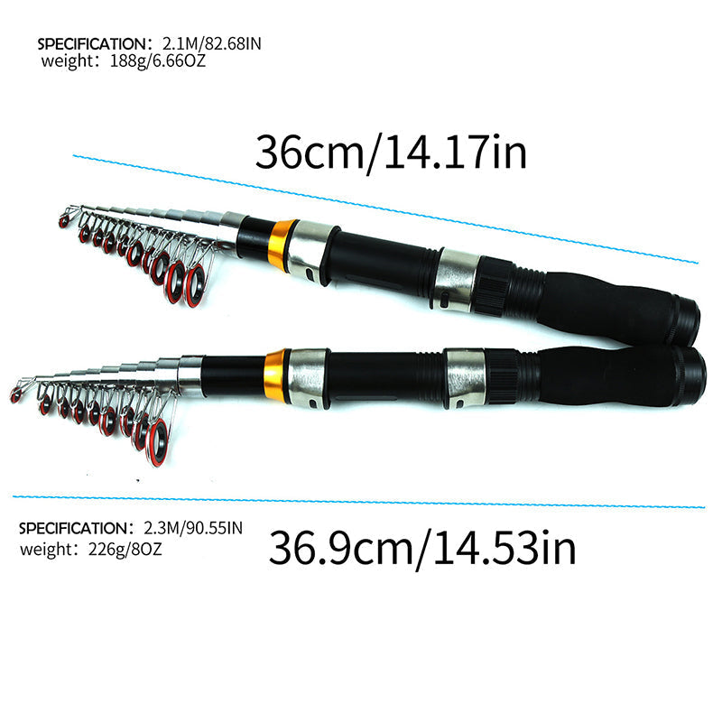 🎣 Complete Travel Fishing Gear Set‑Telescopic Fiberglass Rod with Storage Bag 🎒