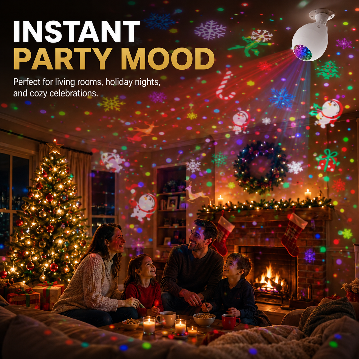 Colorful Rotating Christmas Atmosphere Projector