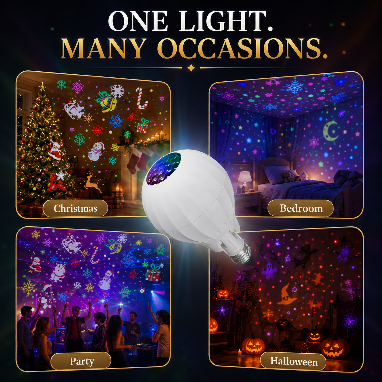 Colorful Rotating Christmas Atmosphere Projector