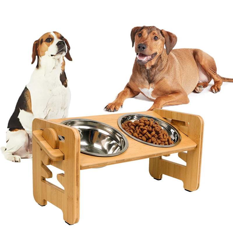 Adjustable Height Elevated Dog & Cat Feeder