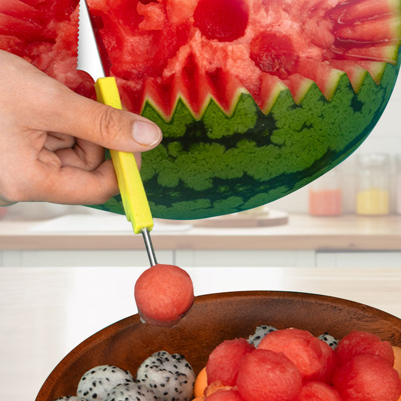 3-in-1 Stainless Steel Melon Baller Scoop Tool Kit