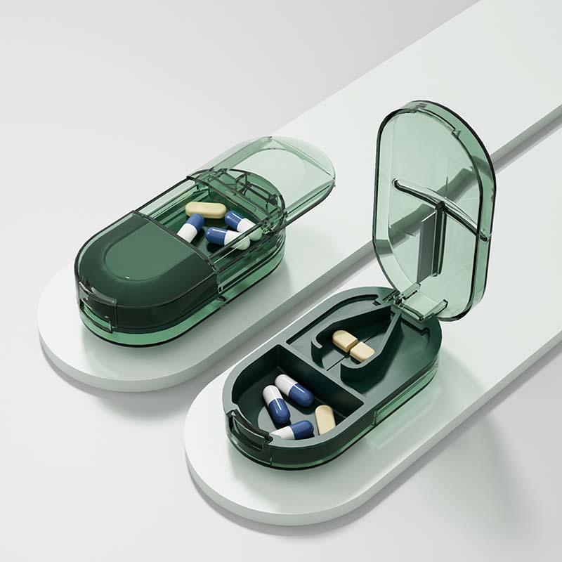 ⏰🎉Buy 1 Get 1 Free!🎉—2-in-1 Portable Pill Cutter & Storage Organizer