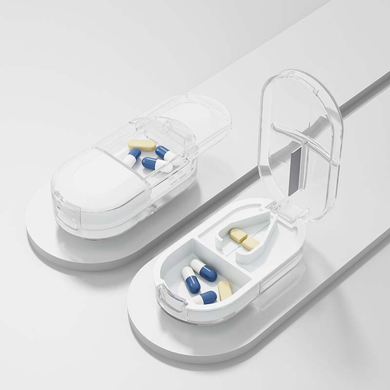 ⏰🎉Buy 1 Get 1 Free!🎉—2-in-1 Portable Pill Cutter & Storage Organizer