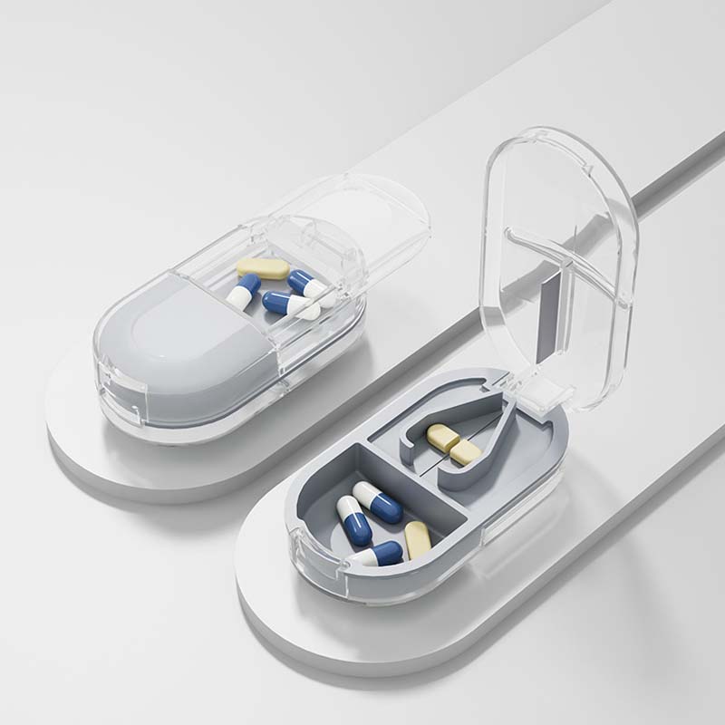 ⏰🎉Buy 1 Get 1 Free!🎉—2-in-1 Portable Pill Cutter & Storage Organizer