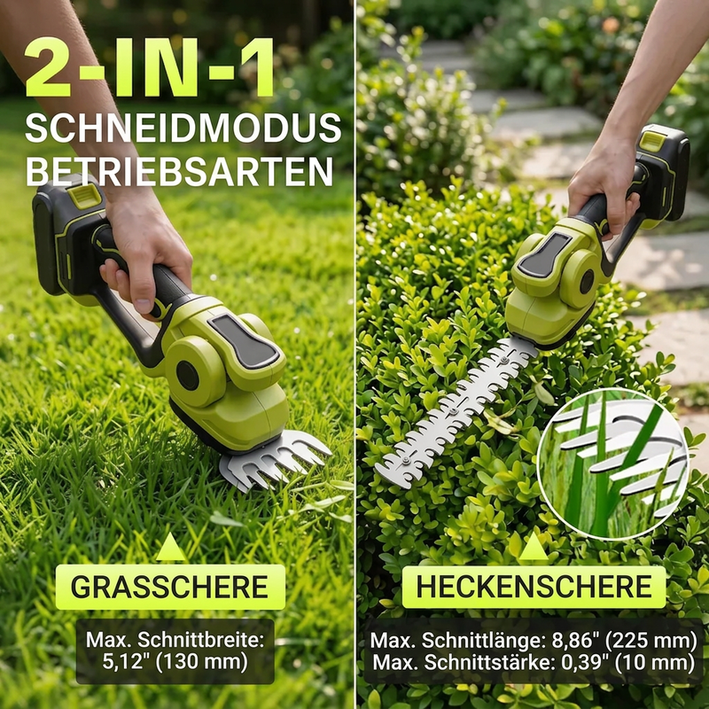 🌿 Save 50%! 🔋 2-in-1 Grass & Hedge Trimmer – Cordless, 2 batteries & lightweight ✨