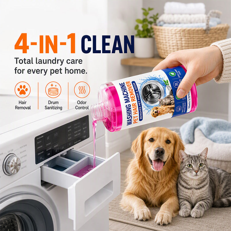🐾50% OFF NOW! Washing Machine Deep Cleaner for Pet Hair‑4-in-1 Laundry Care Liquid, Remove Pet Fur, Sanitize Drum & Eliminate Odor for Pet Owners