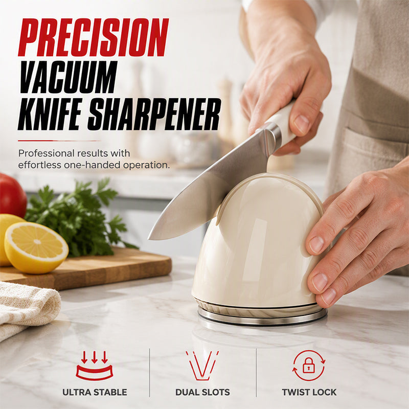 🥳2026 NEW ARRIVAL🥳🔥OVER 50,000 SOLD! 🔪Manual knife sharpener with suction cup, stays firmly in place on any surface. Sharpens kitchen knives quickly – simple and safe for home use