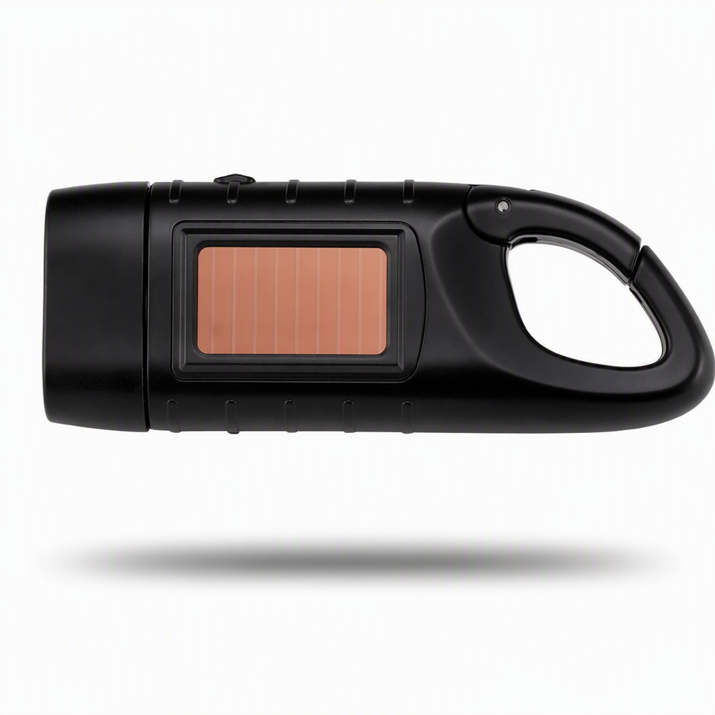 🔦 Hand-Crank Solar Flashlight for Outdoor and Backup Lighting