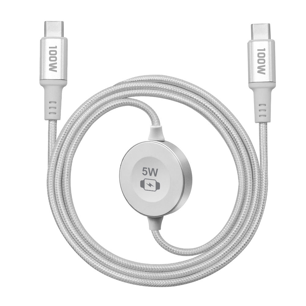 📱⌚ Multi-Device Fast Charging Cable – Snap-On Watch Charger & USB-C Power