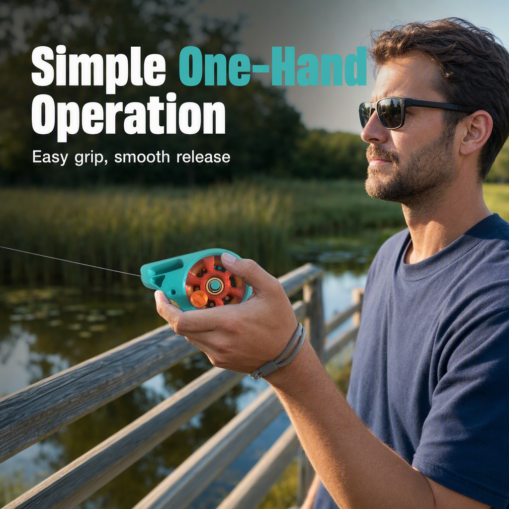 Portable Rodless Pocket Fishing Reel Device
