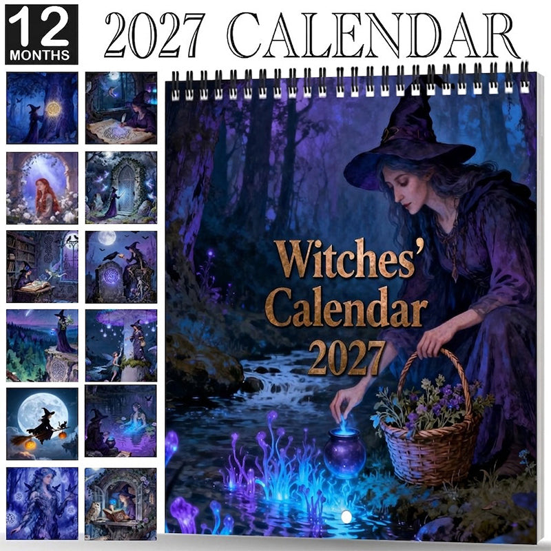 🔮 Mystical Witches Calendar 2027 | Gothic Wall Art
