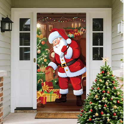 🎅 LIMITED‑TIME 50% OFF! 🎄 Christmas Door Cover For Instant Holiday Decor – Festive Artwork, Reusable Polyester & Easy Hang ⛄
