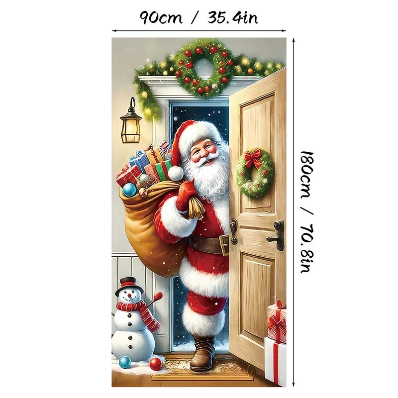 🎅 LIMITED‑TIME 50% OFF! 🎄 Christmas Door Cover For Instant Holiday Decor – Festive Artwork, Reusable Polyester & Easy Hang ⛄