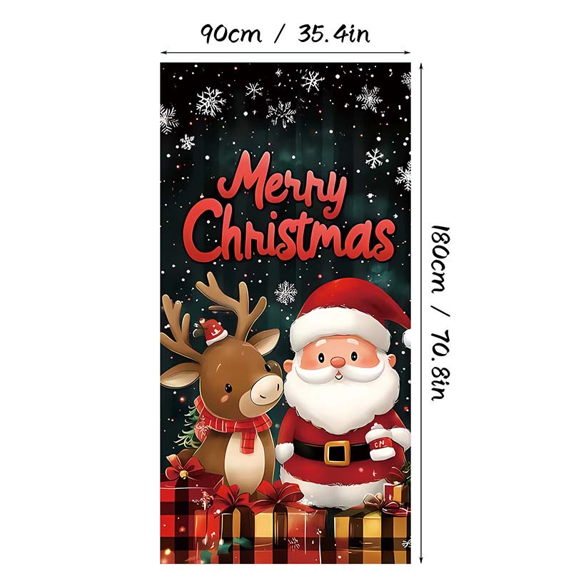 🎅 LIMITED‑TIME 50% OFF! 🎄 Christmas Door Cover For Instant Holiday Decor – Festive Artwork, Reusable Polyester & Easy Hang ⛄