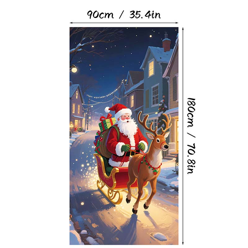 🎅 LIMITED‑TIME 50% OFF! 🎄 Christmas Door Cover For Instant Holiday Decor – Festive Artwork, Reusable Polyester & Easy Hang ⛄