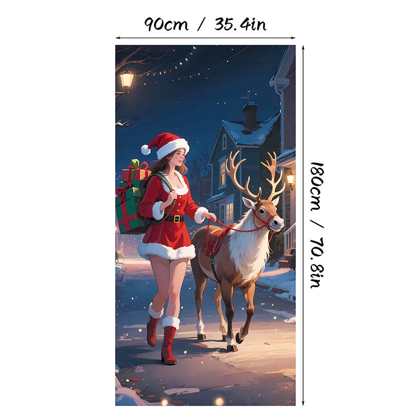 🎅 LIMITED‑TIME 50% OFF! 🎄 Christmas Door Cover For Instant Holiday Decor – Festive Artwork, Reusable Polyester & Easy Hang ⛄