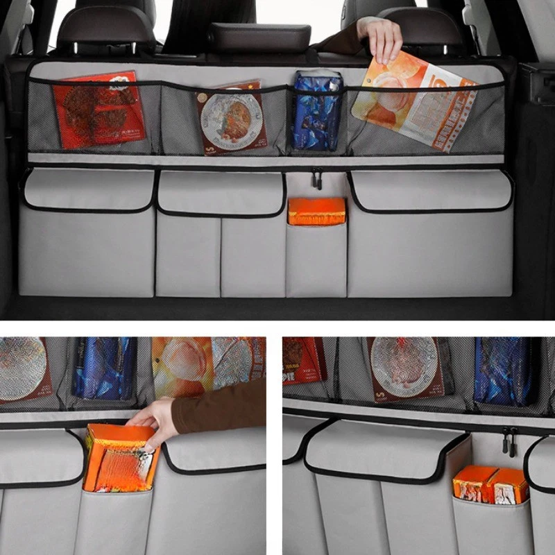 🚗 Car Trunk Organizer: Multi-Pocket, Space-Saving Hanging, Oxford Fabric, Quick Install, Stable Fit