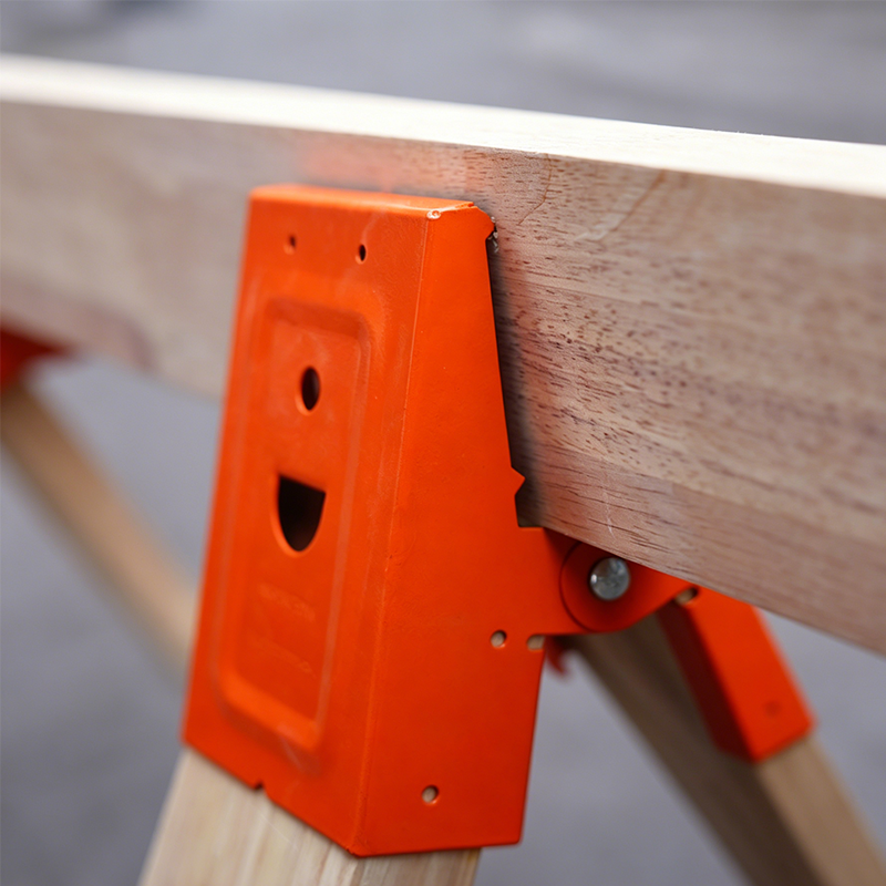 🛠️50% OFF NOW! Heavy-Duty Steel Sawhorse Bracket – Down Clamp Anti-Slip Saw Horse Support Brackets, DIY Folding Sawhorse Frame for Woodworking & Construction