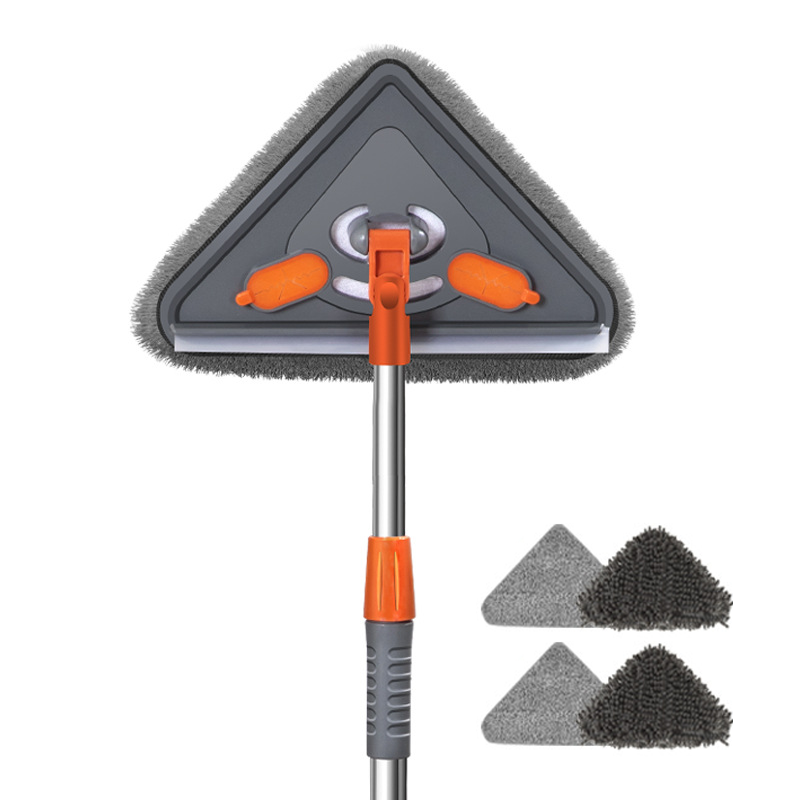🧹 50% OFF NOW! 🎁 Triangular Cleaning Mop with Extendable Pole – 360° swivel, washable pads & lightweight