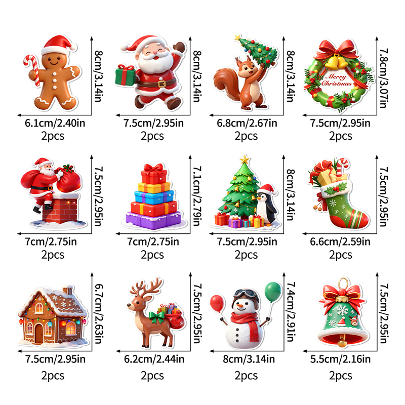 LED Christmas Light-Up Wall Decals