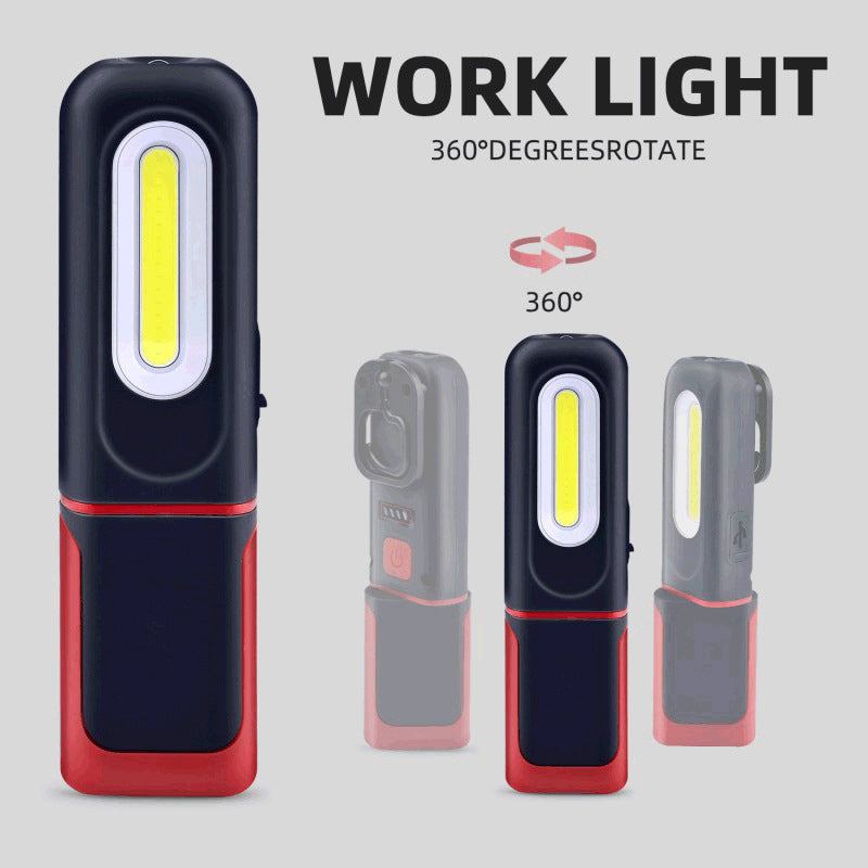 🔦 Rechargeable COB LED Work Light – Magnetic Base & 360° Rotation