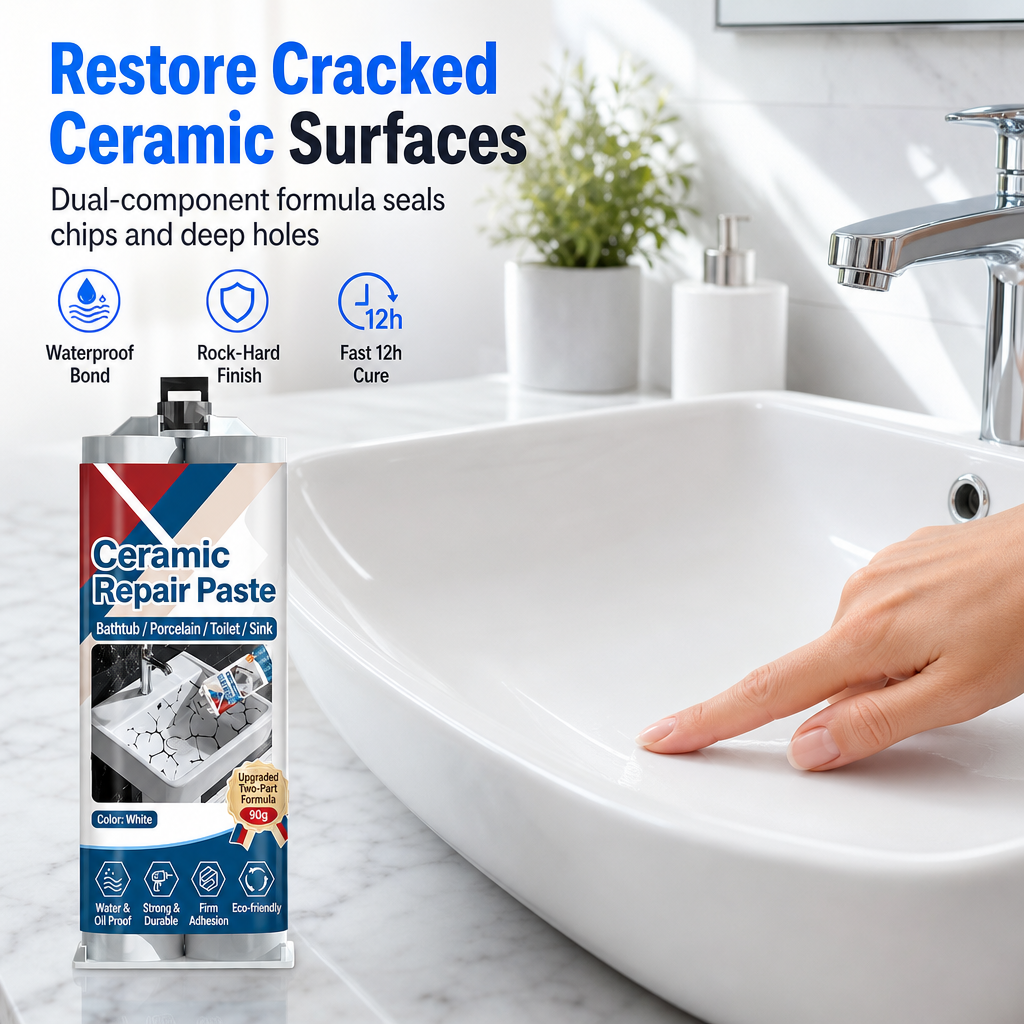 🧱 Time-Limited 50% OFF ✨ Ceramic Tile Repair Paste — Quick-Dry, Waterproof Epoxy 🛠️