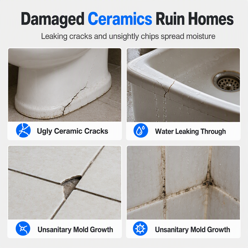🧱 Time-Limited 50% OFF ✨ Ceramic Tile Repair Paste — Quick-Dry, Waterproof Epoxy 🛠️