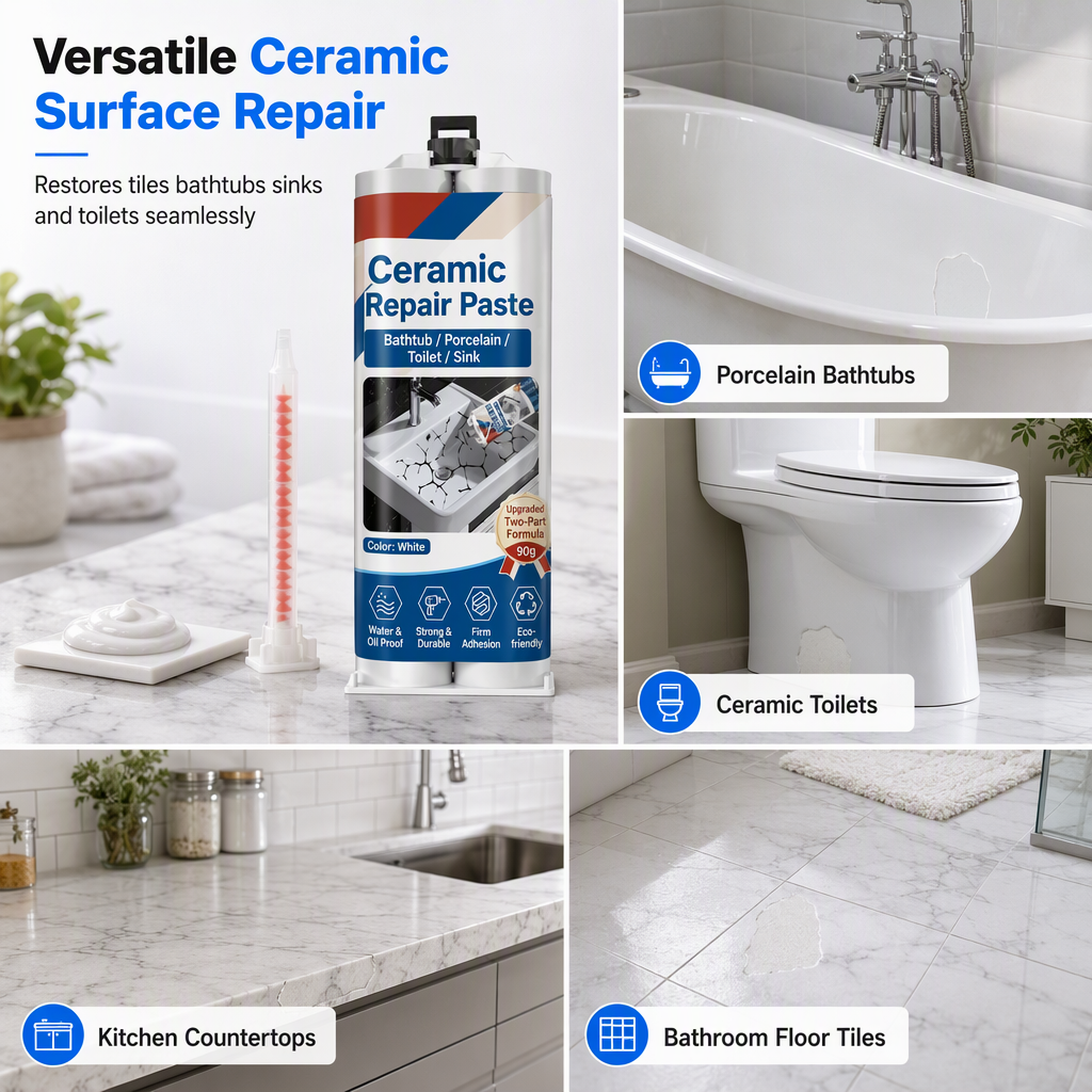 🧱 Time-Limited 50% OFF ✨ Ceramic Tile Repair Paste — Quick-Dry, Waterproof Epoxy 🛠️